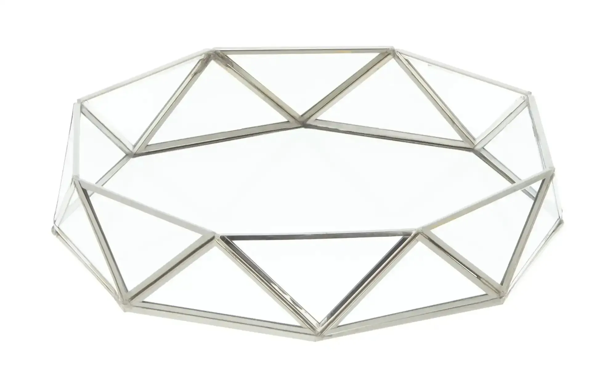 HOME STORY Glastablett   , transparent/klar , Glas,Metall , Maße (cm): H: 6  Ø: 25