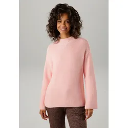 Strickpullover, mit Stehkragen, Gr. 40, rosé, , 28751437-40