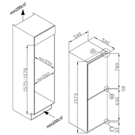 Amica EKGCS 385 911 Einbau-Kühlgefrierkombination (202 l, 1574 mm hoch)