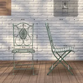 CLP Sibell Gartenstuhl 42 x 49 x 91,5 cm antik-grün 2er Set