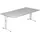 Hammerbacher Schreibtisch OS2E Grau / Weiß