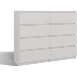 Top e shop Topeshop M8 120 BIEL, Weiß, 8 Schublade(n), Partikelbord, Einfarbig, Modern, Partikelbord - Weiß