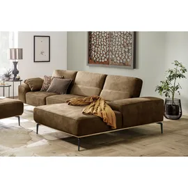 W.Schillig Ecksofa "run, Designsofa mit tollem Sitzkomfort, bequem, L-Form", braun (chocolate s37), B:319cm H:88cm T:178cm, Longlife Xtra-Leder Z73: Naturwalkleder der Luxusklasse aus den erlesensten Rohhäuten.