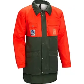 KOX Woodix Schnittschutzjacke mit Bauchschutz SignalOrange/Grün Größe 50/52