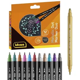 IDENA Marker Metallic Dot DUO 12 St.