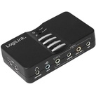 LogiLink USB Sound Box 7.1 8-Kanal USB-Soundkarte, Externer Soundprozessor, Computer Soundkarte mit Kopfhörer Anschluss schwarz