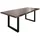 MASSIVMOEBEL24.DE Baumtisch Akazie 220x100x77 grau lackiert / U-Beine anthrazit matt FREEFORM 5 - Grau