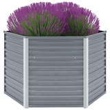 vidaXL Garten-Hochbeet verzinkter Stahl 129 x 129 x 77 cm grau