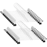 Hosenbügel, Clip-Kleiderbügel, Hosenbügel aus Metall, solide verchromte Rock-Kleiderbügel mit rutschfesten Clips, verstellbare Clip-Kleiderbügel 30