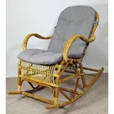 Rattani Schaukelstuhl Rattan Schaukelstuhl Semanbo Rocking Chair + Polster