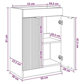vidaXL Badezimmerschrank, Badezimmerschrank (37.50 x 37,5 x 81 cm