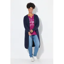 Janet & Joyce by Happy Size Janet & Joyce Damen große Größen Übergrößen Plus Size Long-Strickjacke, offene Form, Grobstrick dunkelblau 50+ 834774750-50+ - 50-52