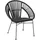 Beliani Rattanstuhl schwarz