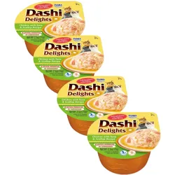 Inaba DASHI Ergänzungsfuttermittel für Katzen - Brühe mit Huhn- und Thunfischgeschmack 4x70 g (Rabatt für Stammkunden 3%)