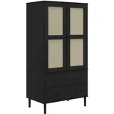 vidaXL Kleiderschrank Senja 90 x 175 x 55 cm Schwarz