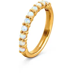 Tchibo - 925 Silber Ring mit synthetischen Opalen - Damen - Gr. 18 - weiß