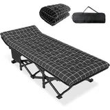 Famanu Campingbett Faltbar Robust Komfortabel 200kg Tragkraft - Für Reisen/Büro/Außen