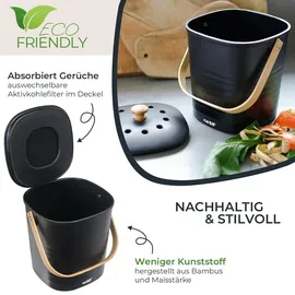 HMF Nachhaltiger Biomülleimer 3780 3 l Schwarz