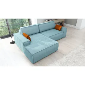 mebloland Ecksofa TOR mit Schlaffunktion. Farbe: Lagoon. - Blau