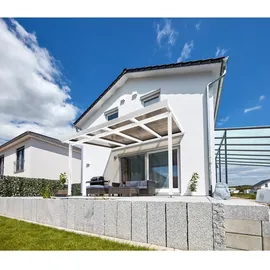 Gutta Terrassendach Premium 410 x 306 cm weiß / Polycarbonat bronce