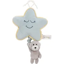 NICI 62987 - Spieluhr Stern mit Bär Finni (Melodie: Brahms Wiegenlied), 27 cm, My First Friend