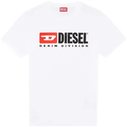 DIESEL Herren T-Shirt - T-DIEGOR-DIV HEMD, Baumwolle, Rundhals, Logo, kurz, einfarbig Weiß L