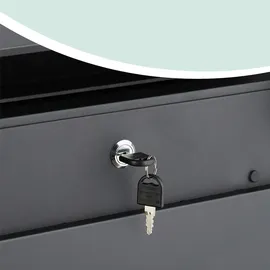 Relaxdays Briefkasten mit Zeitungsfach, HxBxT: 37,5x35,5x10,5 cm, DIN C4, wetterfest, 4 Schlüssel, Postkasten, anthrazit