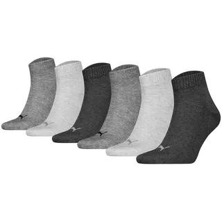 Puma Quarter Sneakersocken 6er Pack grau 39-42