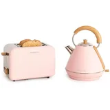 CREATE/PACK TOAST RETRO + KETTLE RETRO L/Toaster Pastellrosa mit Wasserkocher Pastellrosa/Wasserkocher 1,7L