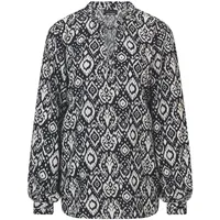 GOLDNER Moderne Rüschenbluse schwarz 54