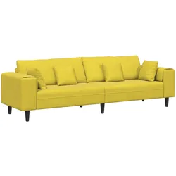 vidaXL Samt Sofa mit Kissen mit Kissen Gelb 210 cm Samt