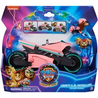 PAW Patrol The Mighty Movie - Motorrad Spielzeugfahrzeug mit Mighty Pups Liberty und Junior Patroller Spielfiguren
