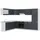 Vicco Eckküche R-Line 287x227 cm Schwarz Beton Weiß mit Arbeitsplatte Weiß Marmor