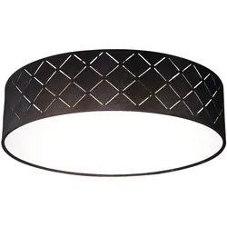 LED Deckenleuchte, Textil, schwarz, weiß, gold, 38 cm