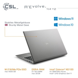 CSL R' Evolve T14 V2 14,0" Celeron N5100 1,1 GHz 16 GB RAM 500 GB SSD W11H