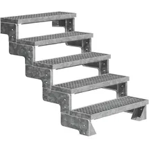DOLLE Außentreppe Gardentop 90-110 cm 80 cm breit Gitterrost