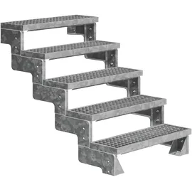 DOLLE Außentreppe Gardentop 90-110 cm 80 cm breit Gitterrost