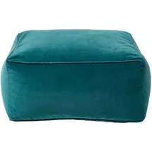 Homescapes Sitzpouf petrolgrün – Sitzsack Eckig, 60x60x27 cm,