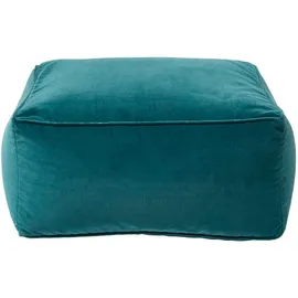 Homescapes Sitzpouf petrolgrün – Sitzsack Eckig, 60x60x27 cm,