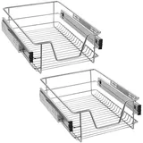UISEBRT 2X Küchenschublade Teleskopschublade 40cm - Küchenschrank Schrankauszug Schlafzimmerschränke Korbauszug vollauszug(40cm)