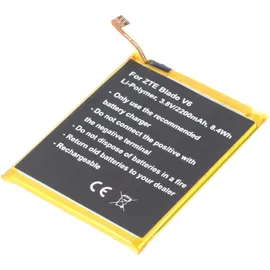 AccuCell Akku passend für ZTE Blade V6, Li-Polymer, 3,8V, 2200mAh, 8,4Wh, built-in, ohne Werkzeug