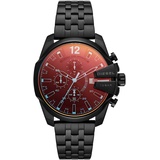 Diesel Baby Chief, Chronographenwerk, 43mm schwarzes Edelstahlgehäuse mit Edelstahlarmband, DZ4566
