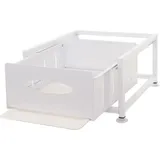 Schrankschublade Hhg 436 Mit Tablett, Küchen-/geschirrablage Schrankauszug Ausziehbar, Metall 19x34x42cm Weiß