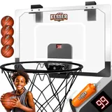 KESSER KESSER® Mini-Basketballkorb fürs Zimmer & Büro Tür-Basketballkorb Indoor Outdoor Basketball-Board für Kinder-Zimmer & Wandmontage Basketballbrett inkl. Ballnetz Pumpe | Ball