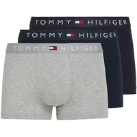 Trunk TOMMY HILFIGER UNDERWEAR "3P TRUNK WB" Gr. S (48), blau (des sky/grey htr/des sky) Herren Unterhosen mit Logobund