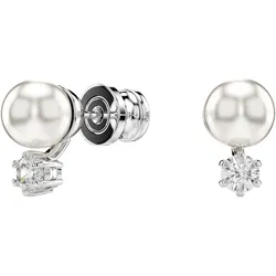 Paar Ohrstecker SWAROVSKI "Schmuck Geschenk Matrix Ohrringe, 5694225", weiß (metallfarben, kristallweiß, weiß, kristallweiß), Ohrringe, Damen, Metall-Perlen, Metall, Perlen, mit Swarovski Zirkonia (synth.) - mit Swarovski Perle