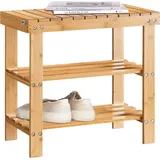 SoBuy Schuhbank 50 x 45 x 50 cm naturbelassen / Bambus