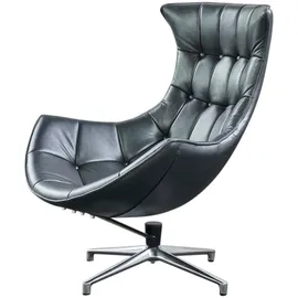 KAWOLA Drehsessel SKIO Leder 87 x 99 x 87 cm Silbergrau