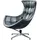KAWOLA Drehsessel SKIO Leder 87 x 99 x 87 cm Silbergrau