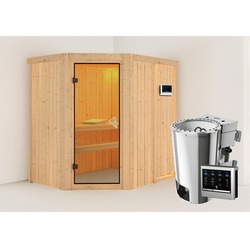 KARIBU Sauna »Wenden«, inkl. 3.6 kW Saunaofen mit externer Steuerung, für 3 Personen - beige